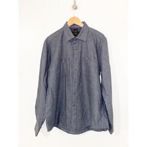 Jos A. Bank Men Dark Gray Button Up Tailored Fit Dress Shirt Size XL